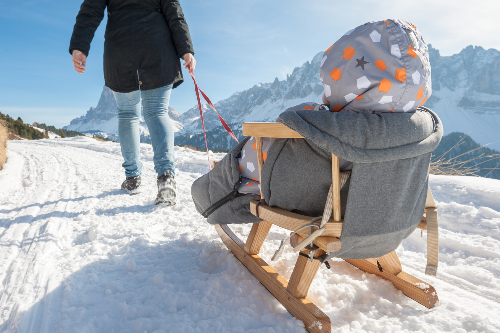 POWERSHOT Luge bébé avec Ceinture de sécurité avec Corde pour Tirer la Luge a partir de 6 Mois ! 