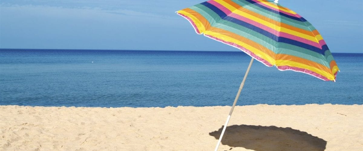 Homecall Parasol de plage avec ouvertures et protection anti-vent Bleu